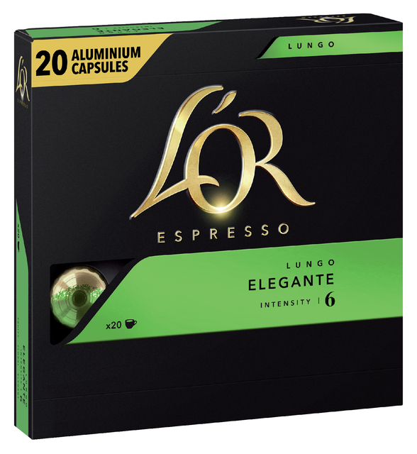 Koffiecups L'Or espresso Lungo Elegante 20 stuks