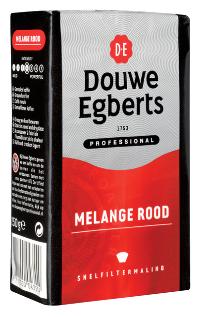 Koffie Douwe Egberts snelfiltermaling Melange Rood 250gr