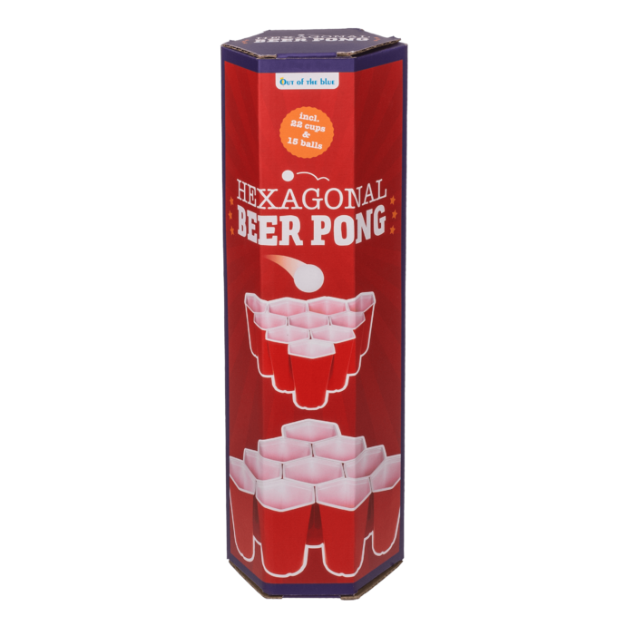 Hexagonal Beer Pong - Set van 22 zeshoekige red cups en 15 tafeltennisballen - 450ml