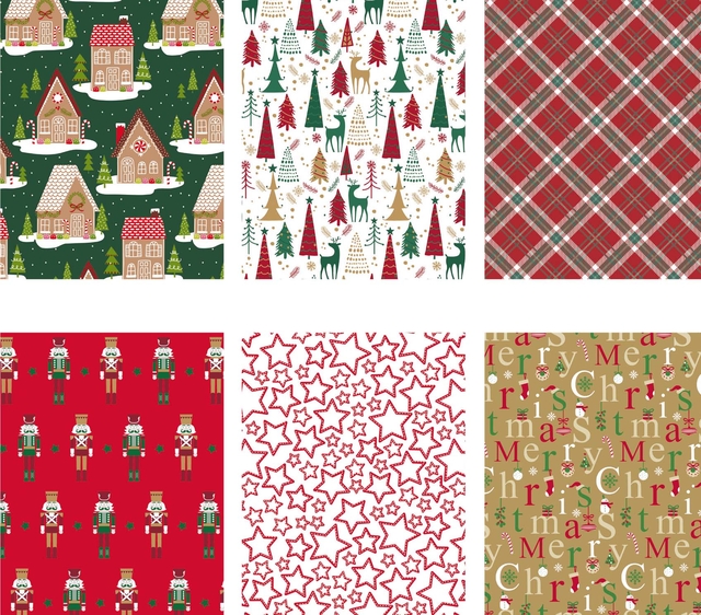 Inpakpapier IG Group Kerst 200x70cm assorti