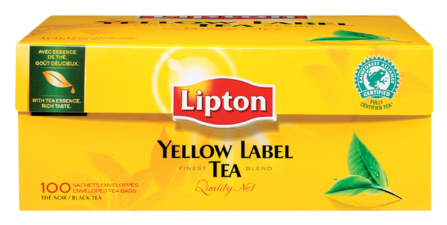 Thee Lipton yellow label met envelop 100x1.5gr