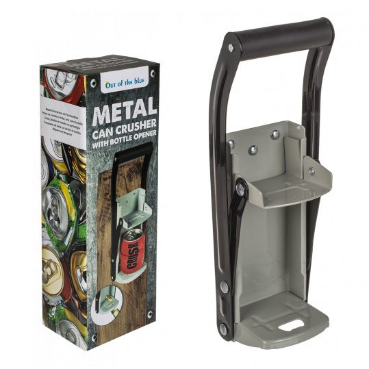 Metalen blikjespers met bieropener - Metal Can Crusher