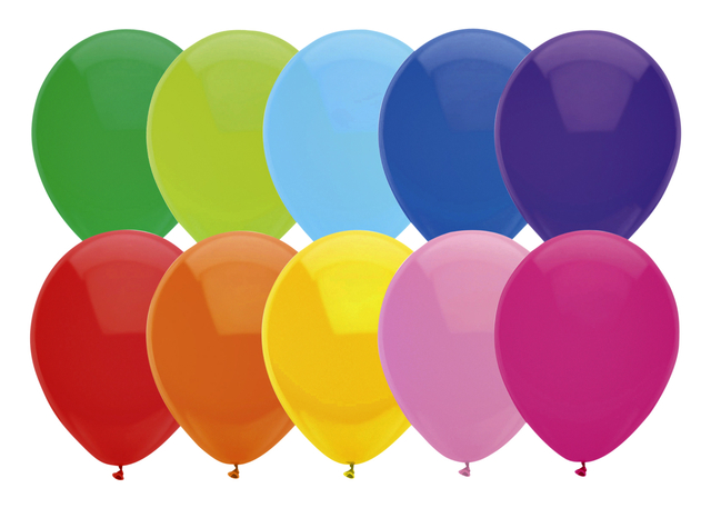 Ballon Haza uni 30cm 10 stuks assorti