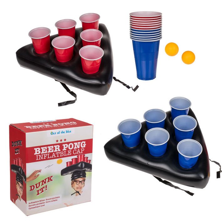 Bierpong Hoed - Opblaasbaar - Set van 1 hoed met accessoires