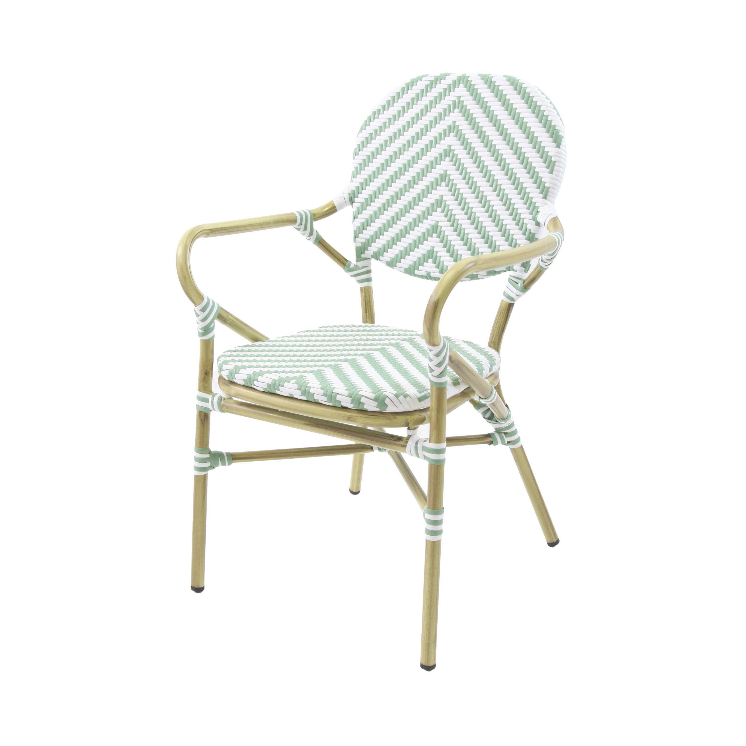 Tango Bistrostoel Rotan - Bamboo-Wit/Pastel Groen